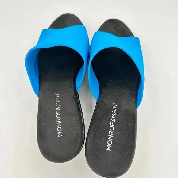 Monroe Main wedge slide sandals size 8 blue - Picture 4 of 10